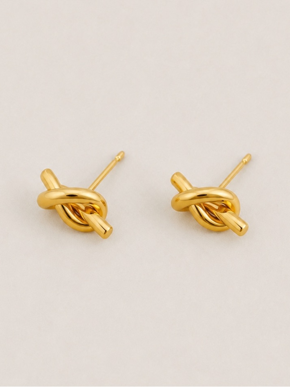 New! 18K Gold Plated Knot Post Earrings NWOT